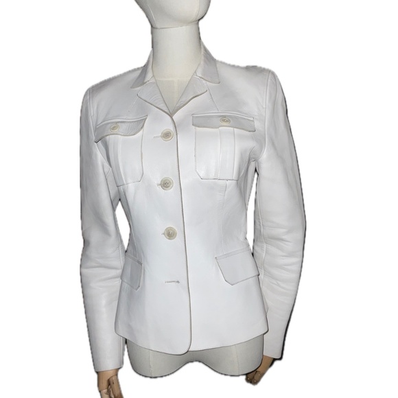 GUCCI x Tom Ford White Leather Blazer size 40 in outstanding vintage condition - Picture 1 of 11